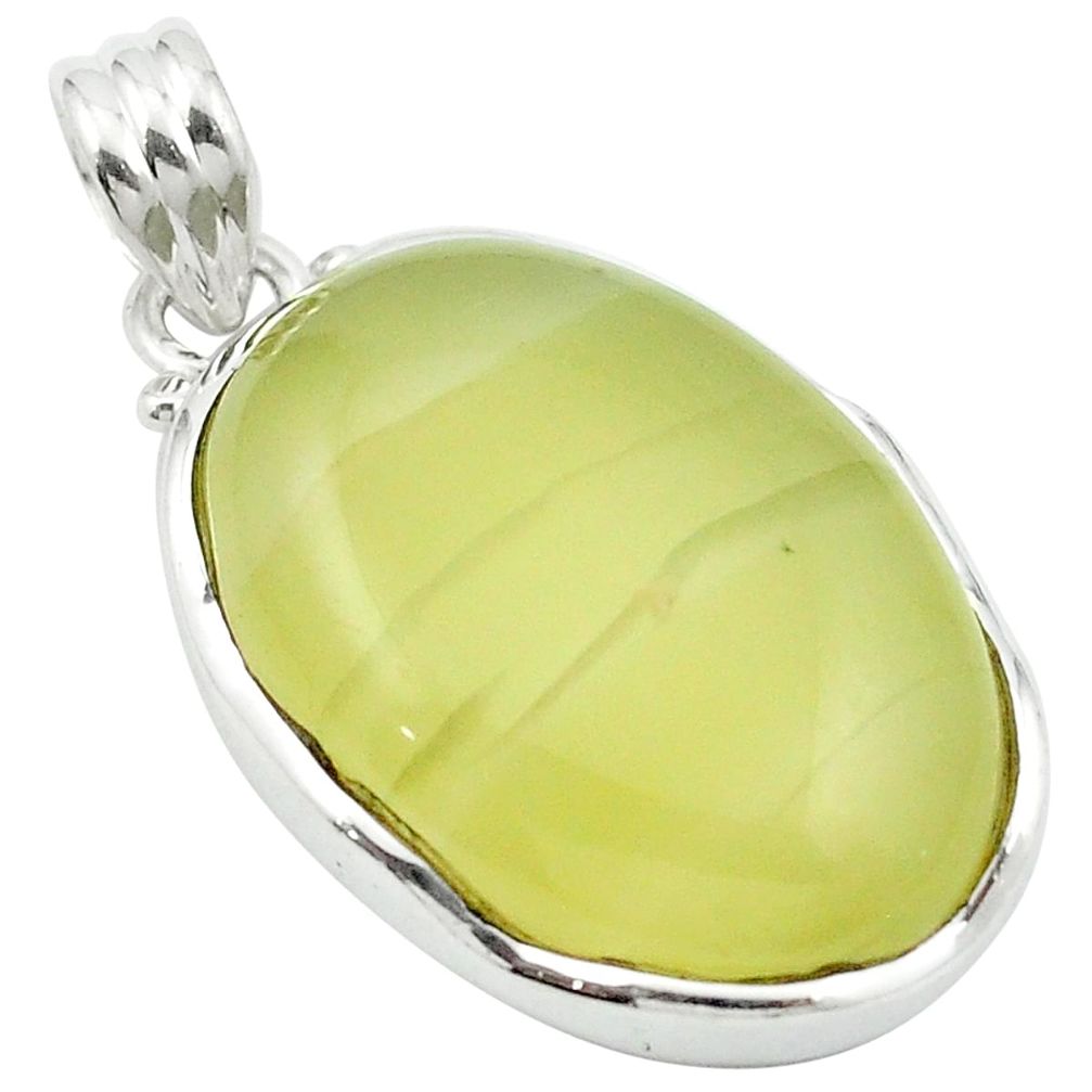 Natural olive opal 925 sterling silver pendant jewelry m53871