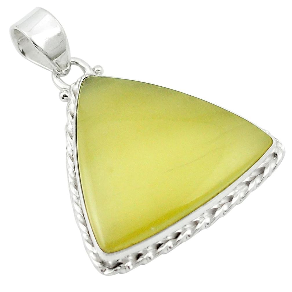Natural olive opal 925 sterling silver pendant jewelry m53883