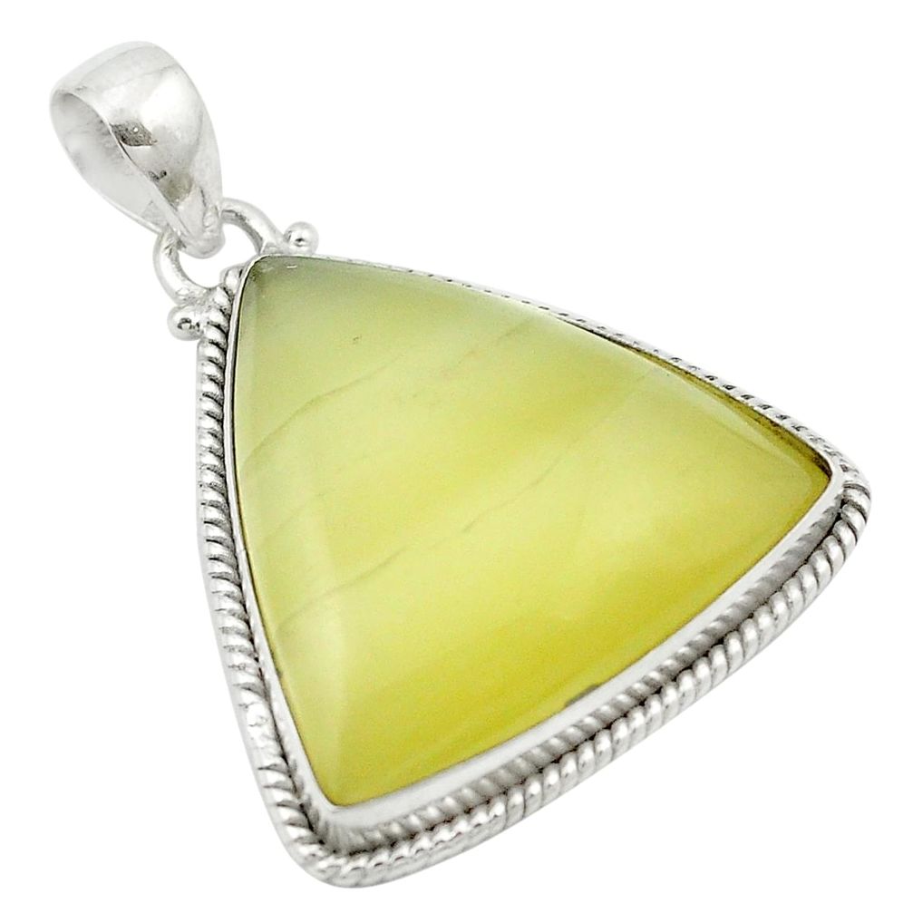 Natural olive opal 925 sterling silver pendant jewelry m53886