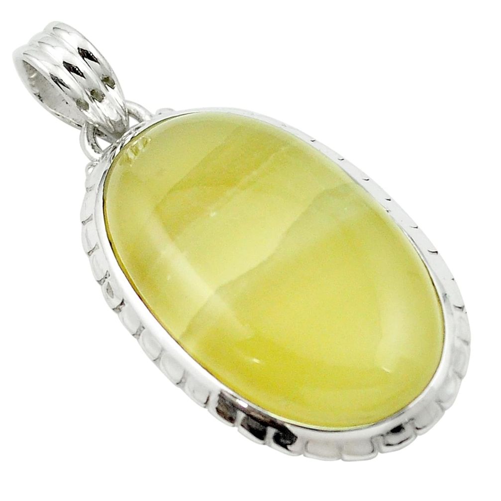 Natural olive opal 925 sterling silver pendant jewelry m53887