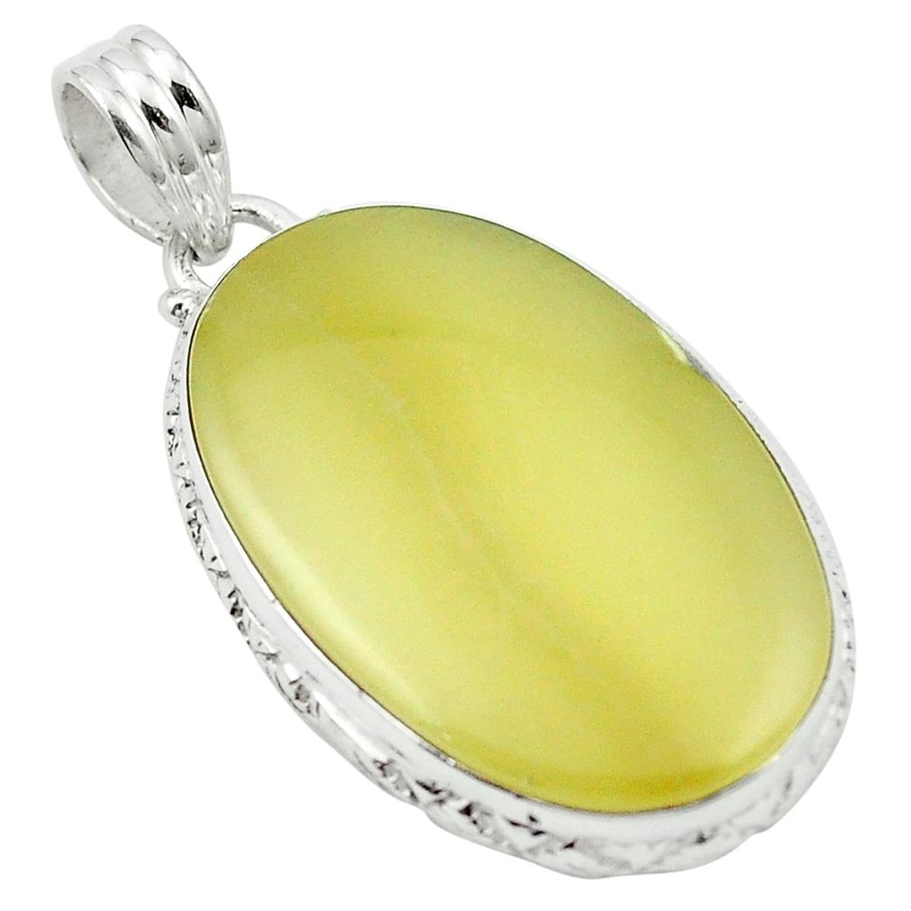 Natural olive opal 925 sterling silver pendant jewelry m53889