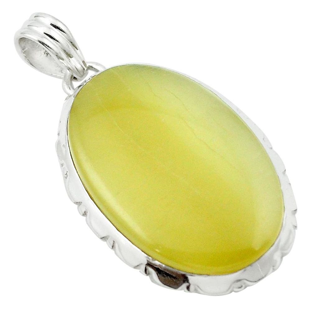 Natural olive opal 925 sterling silver pendant jewelry m53890