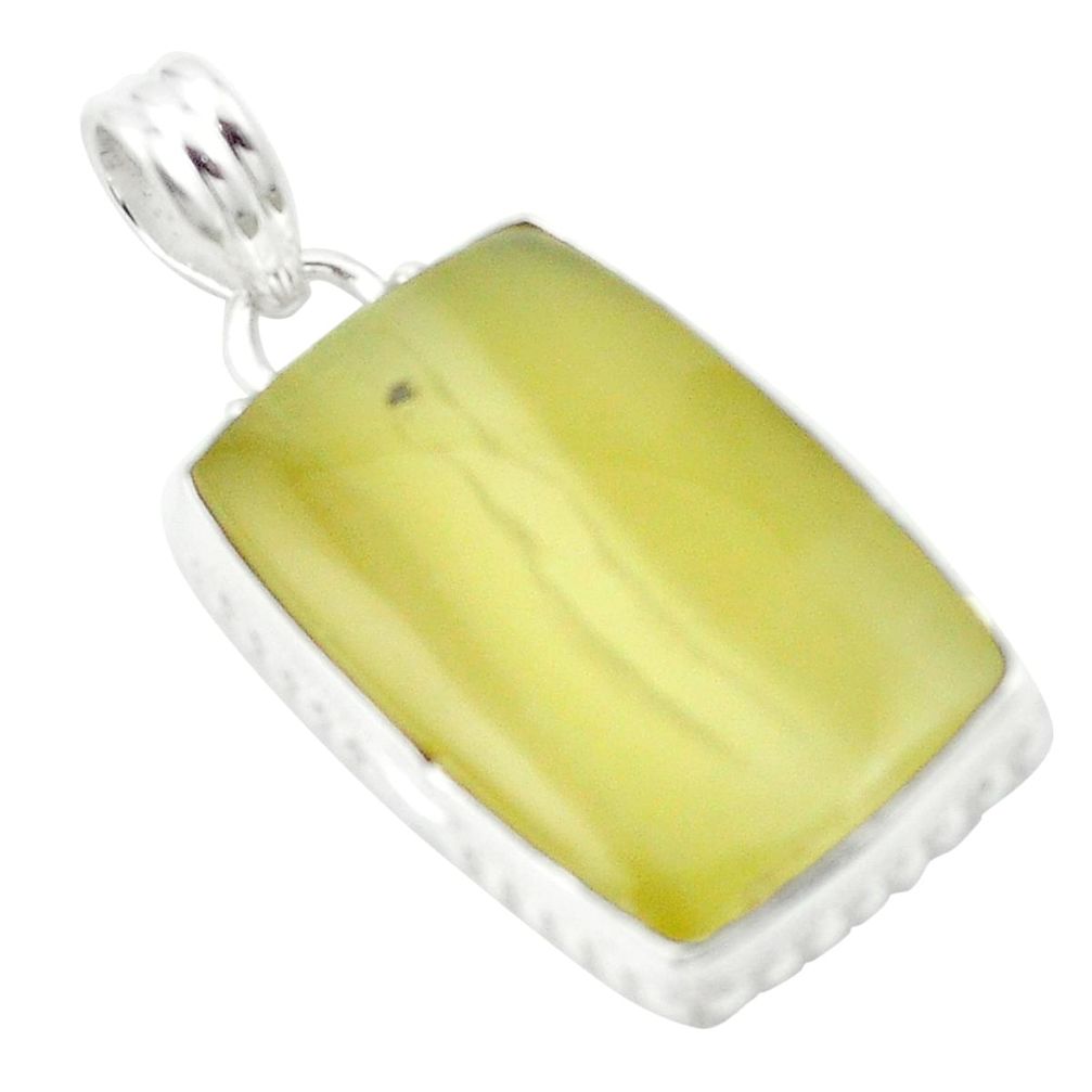 Natural olive opal 925 sterling silver pendant jewelry m53892