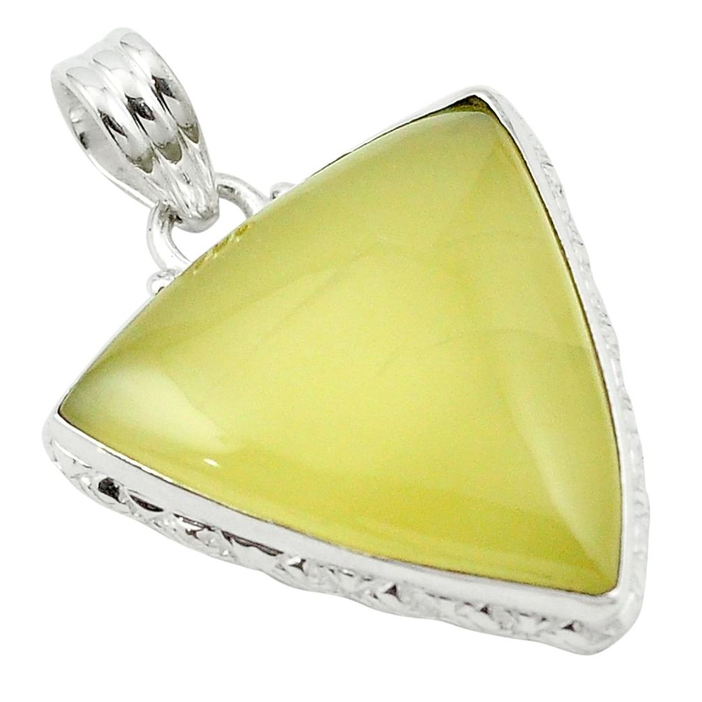 Natural olive opal 925 sterling silver pendant jewelry m53893