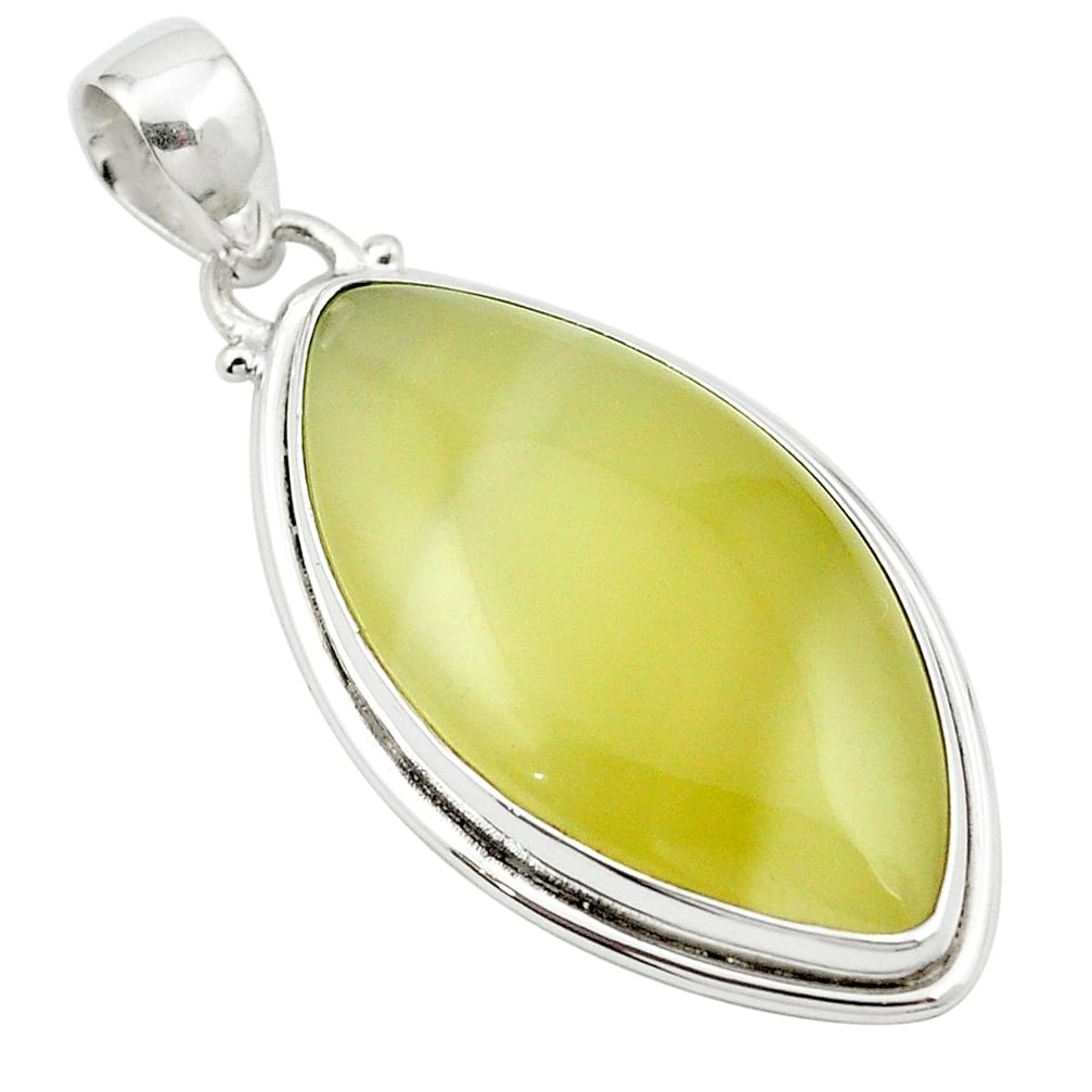 Natural olive opal 925 sterling silver pendant jewelry m53897