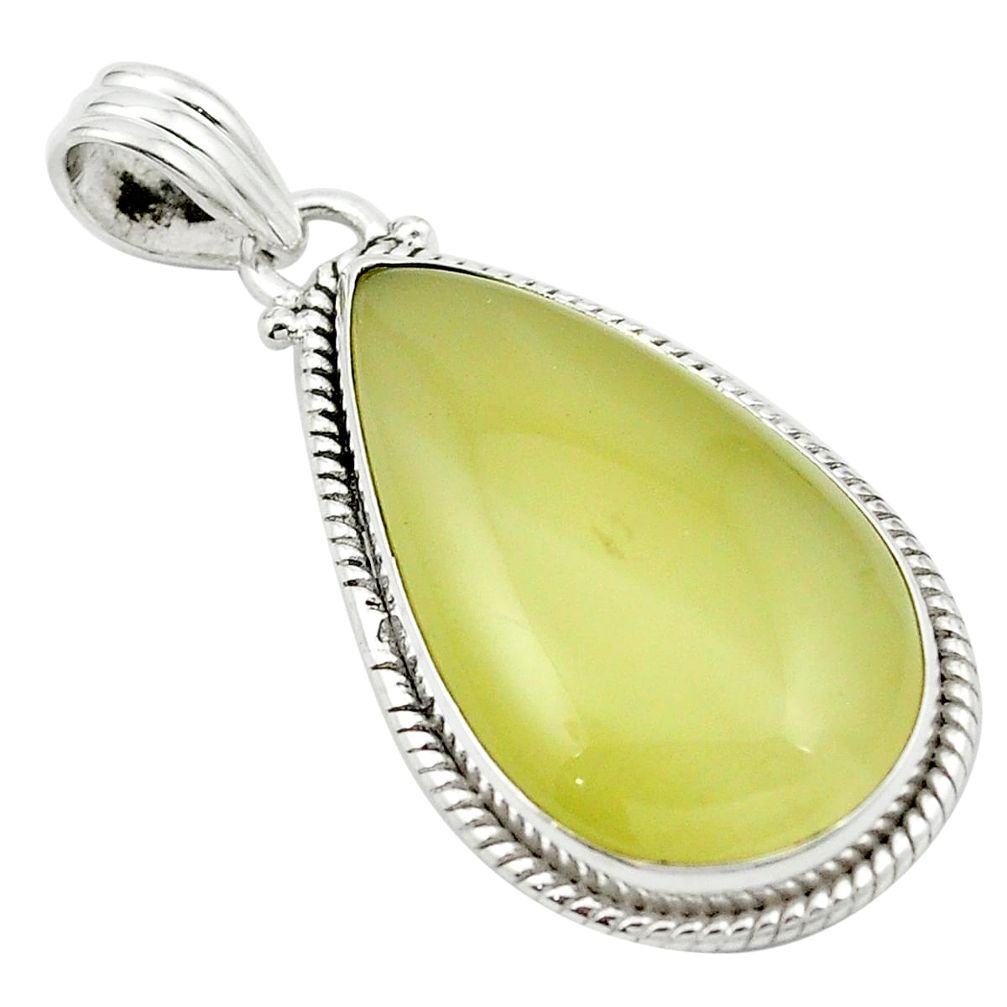 Natural olive opal 925 sterling silver pendant jewelry m53898