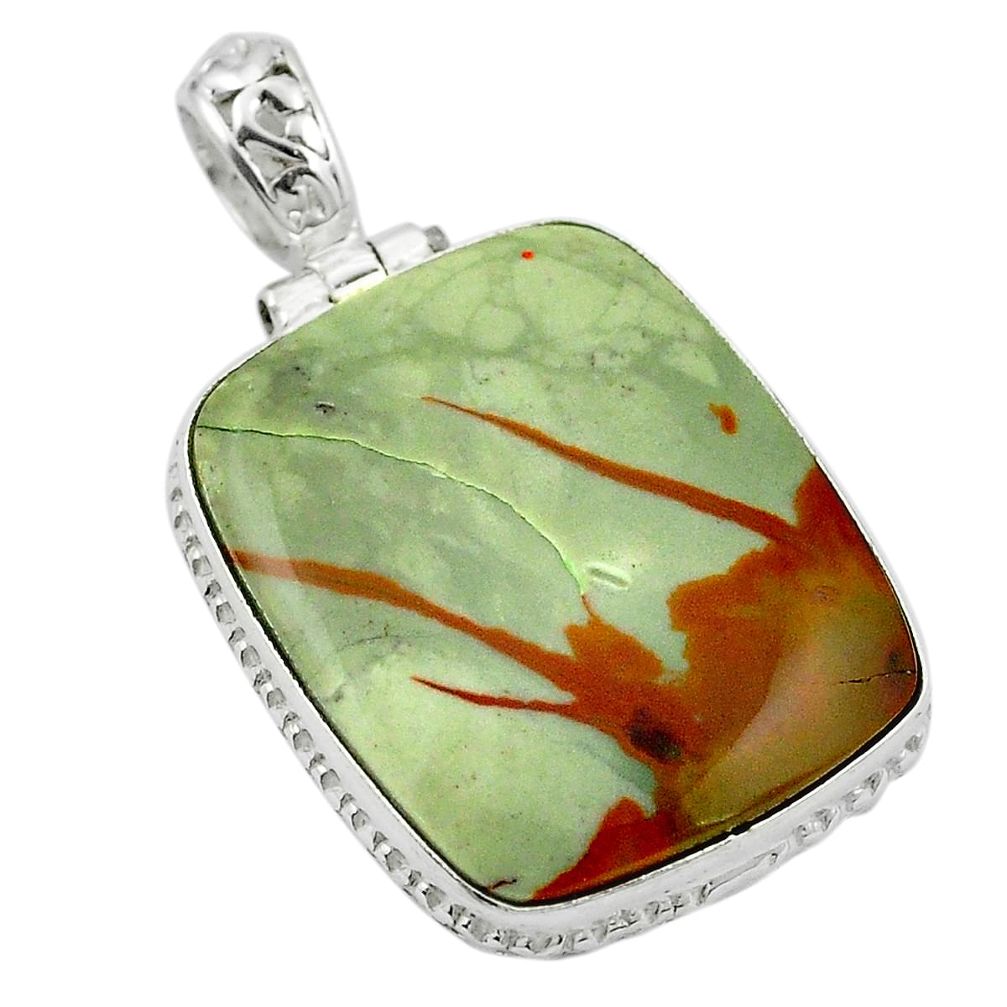 Natural brown rocky butte picture jasper 925 silver pendant m54139