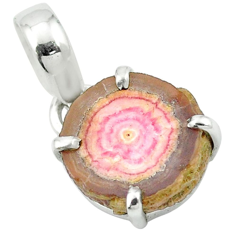 925 sterling silver natural pink rhodochrosite stalactite pendant jewelry m55111