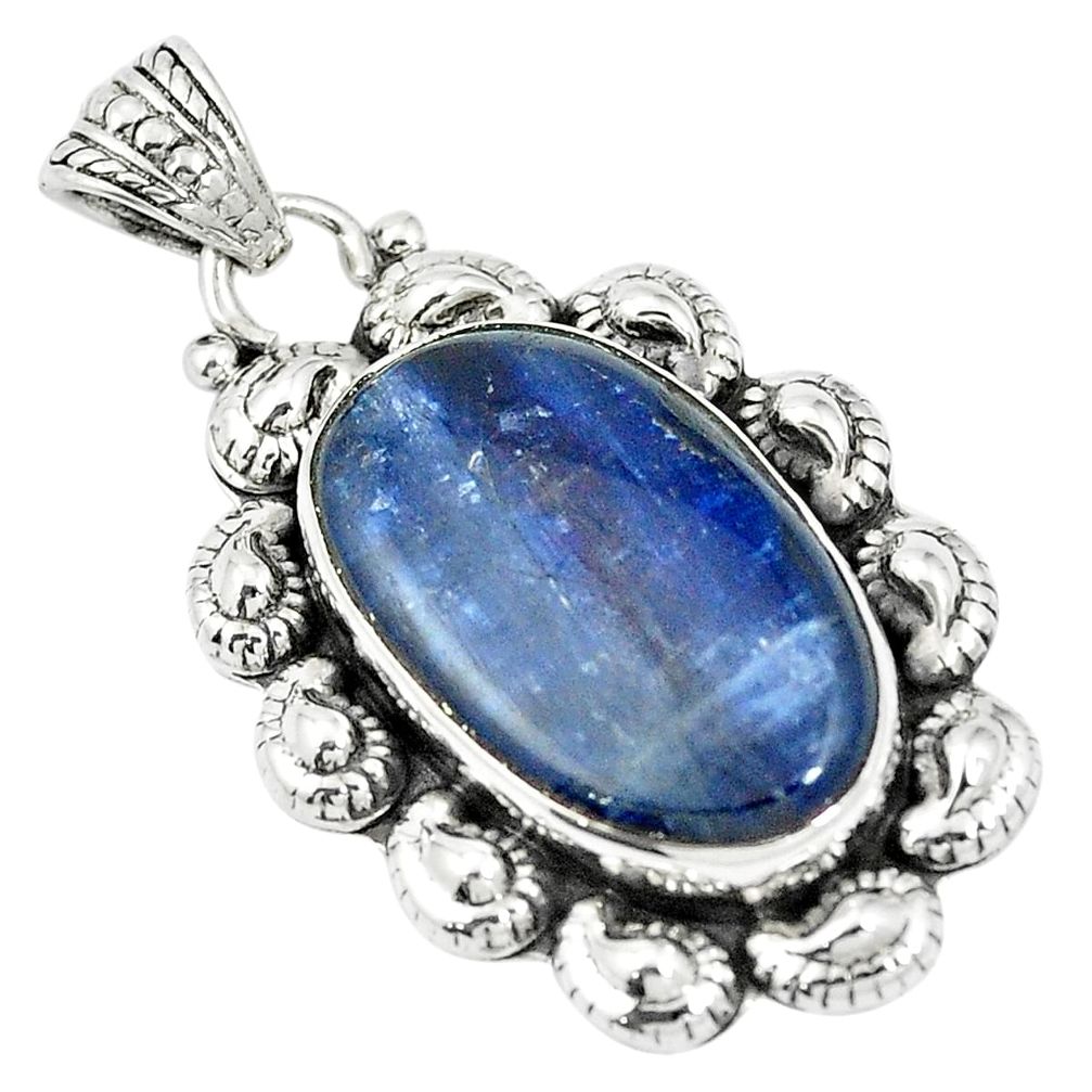 925 sterling silver natural blue kyanite pendant jewelry m55340