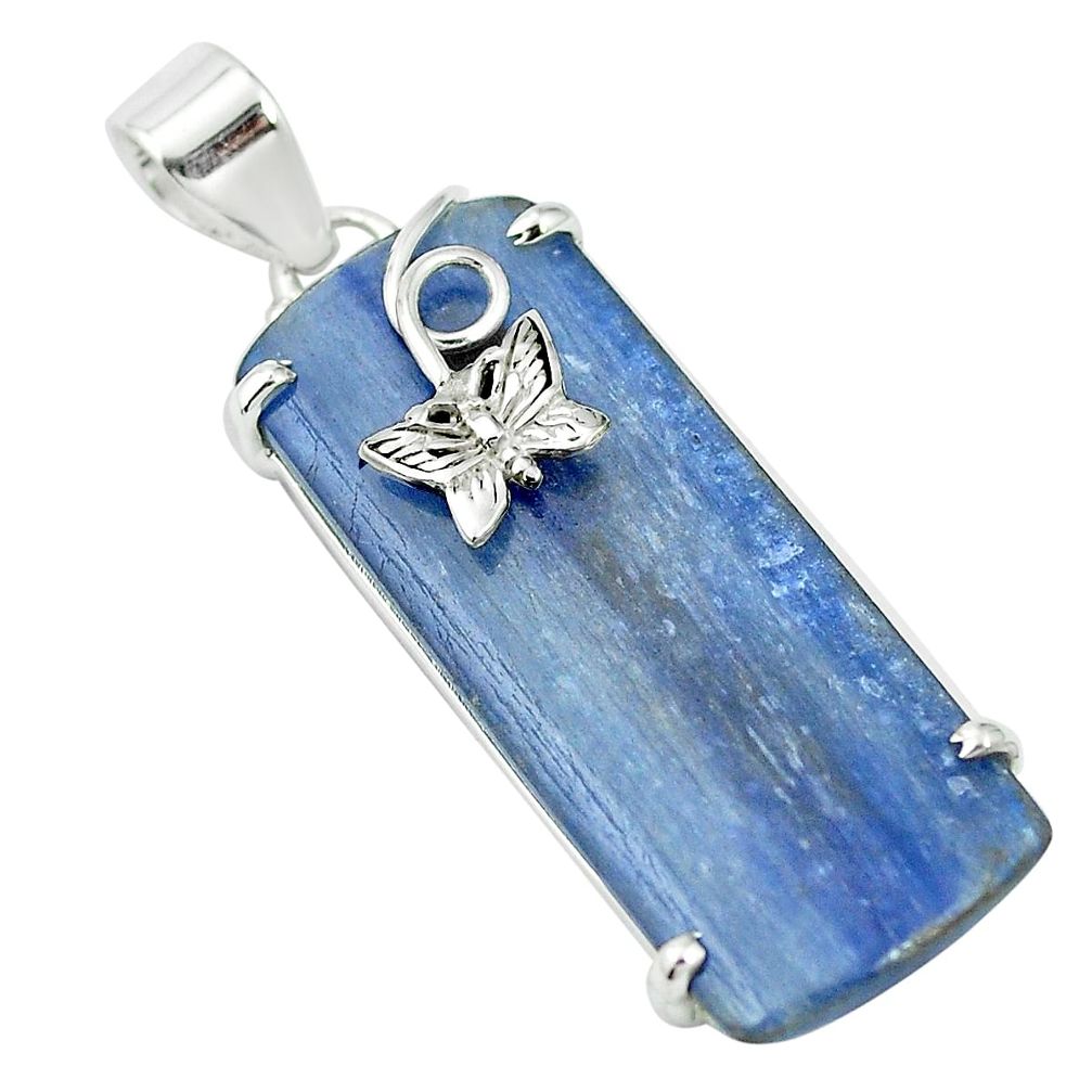 Natural blue kyanite 925 sterling silver butterfly pendant jewelry m55437