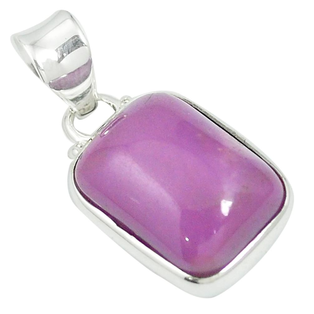 Natural purple phosphosiderite (hope stone) 925 silver pendant m55444