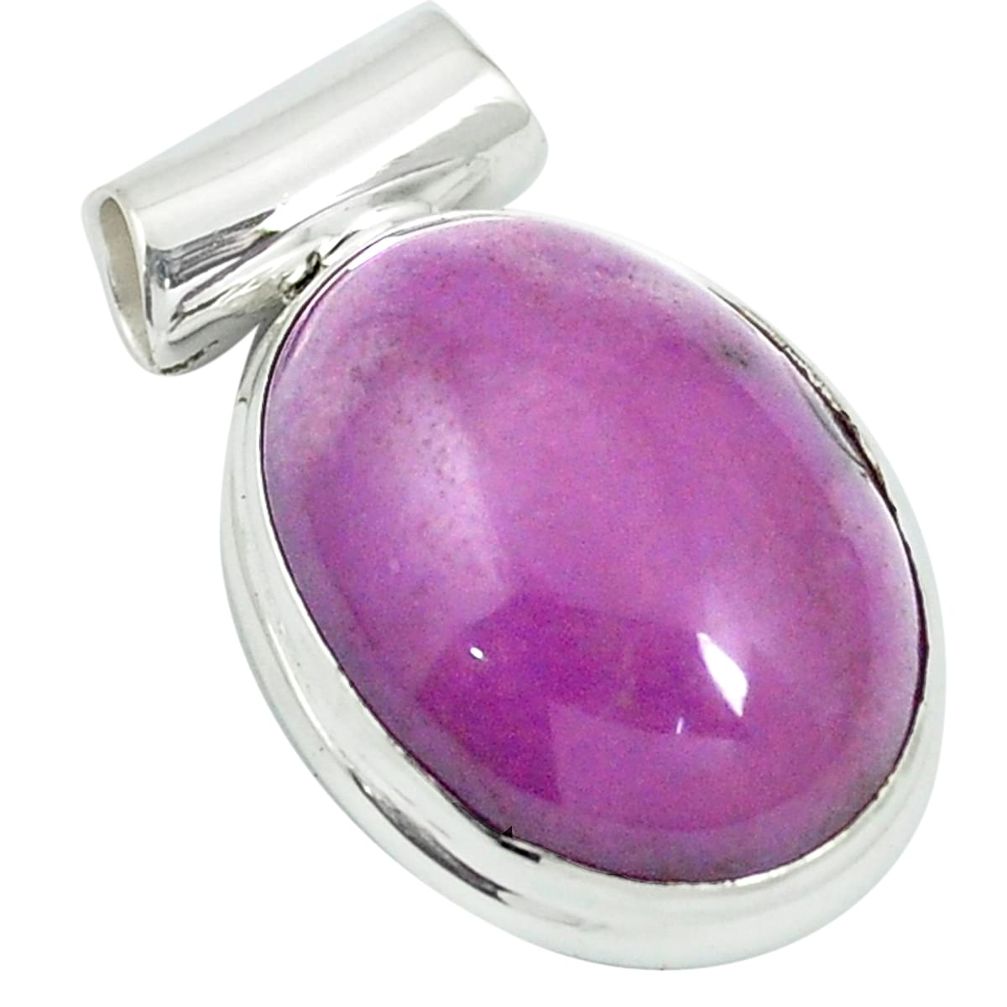 Natural purple phosphosiderite (hope stone) 925 silver pendant m55457