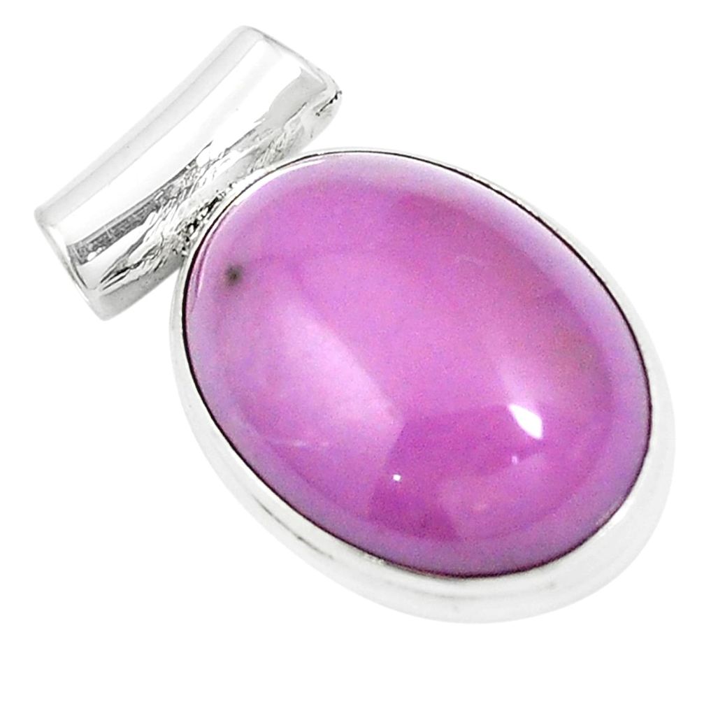 Natural purple phosphosiderite (hope stone) 925 silver pendant m55503