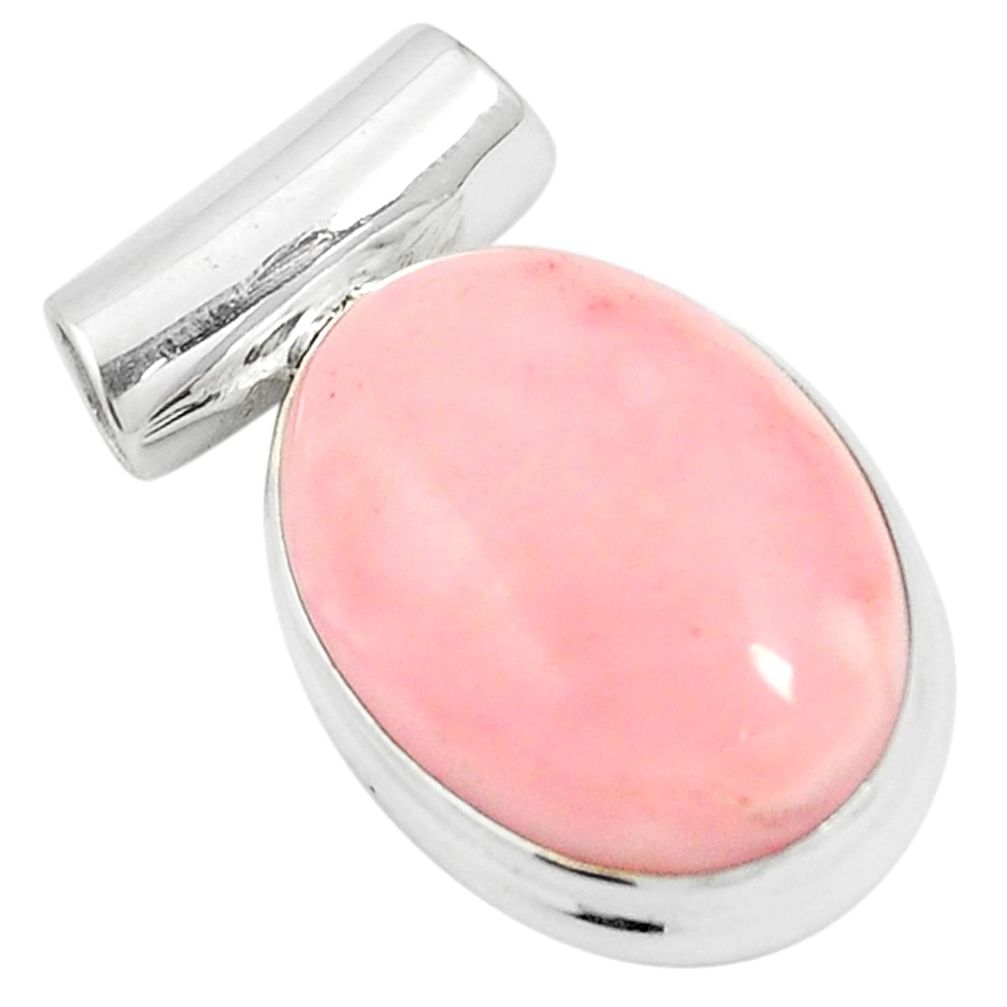 Natural pink opal 925 sterling silver pendant jewelry m55514