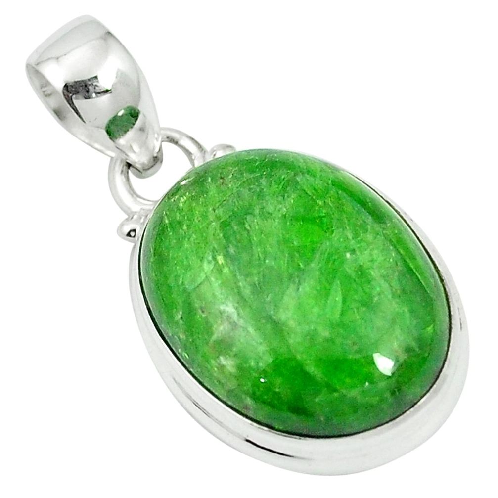 Natural green chrome diopside 925 sterling silver pendant m55535