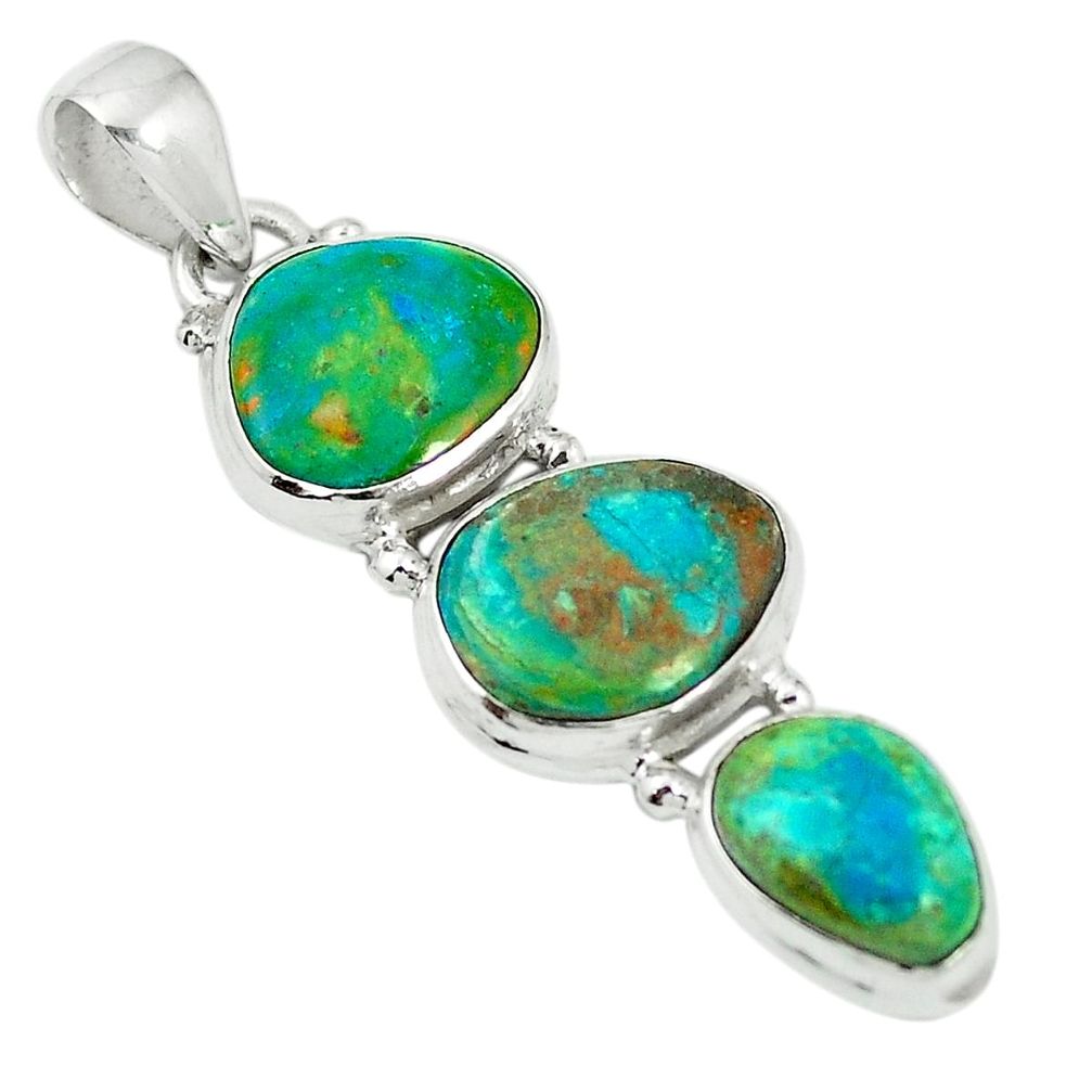 Natural green opaline 925 sterling silver pendant jewelry m55630