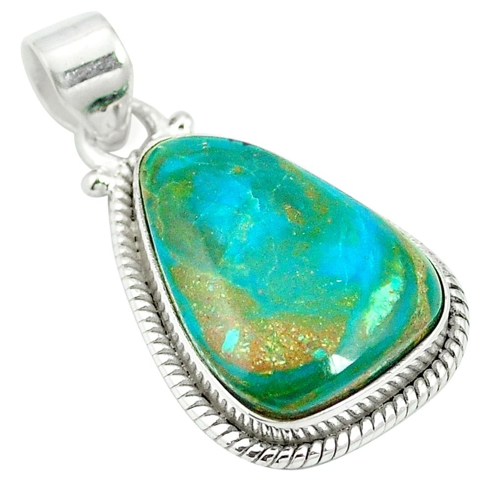 Natural green opaline 925 sterling silver pendant jewelry m56563