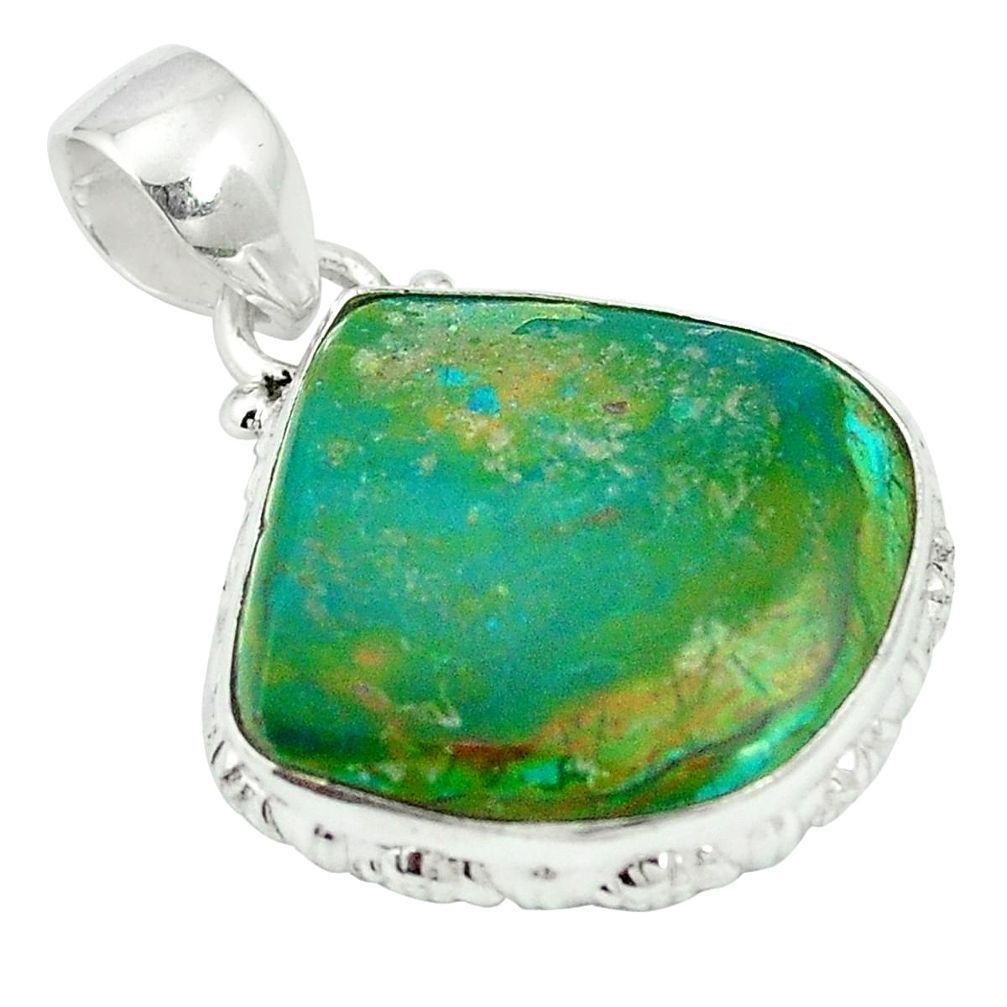 Natural green opaline 925 sterling silver pendant jewelry m56565