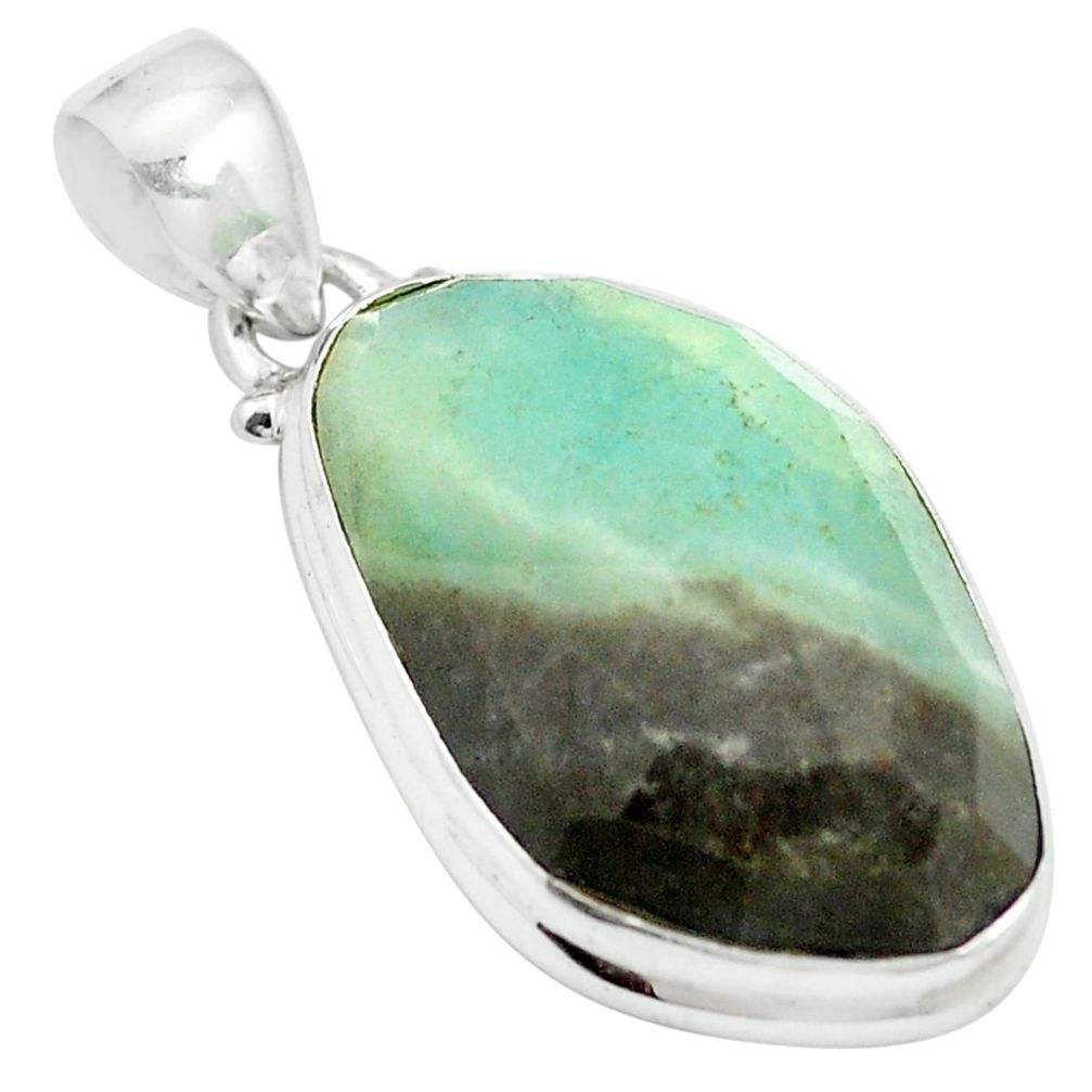 23.26cts black gold amazonite topaz 925 sterling silver pendant jewelry m56647