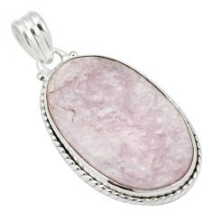 14.14cts natural purple muscovite 925 sterling silver pendant jewelry m56655