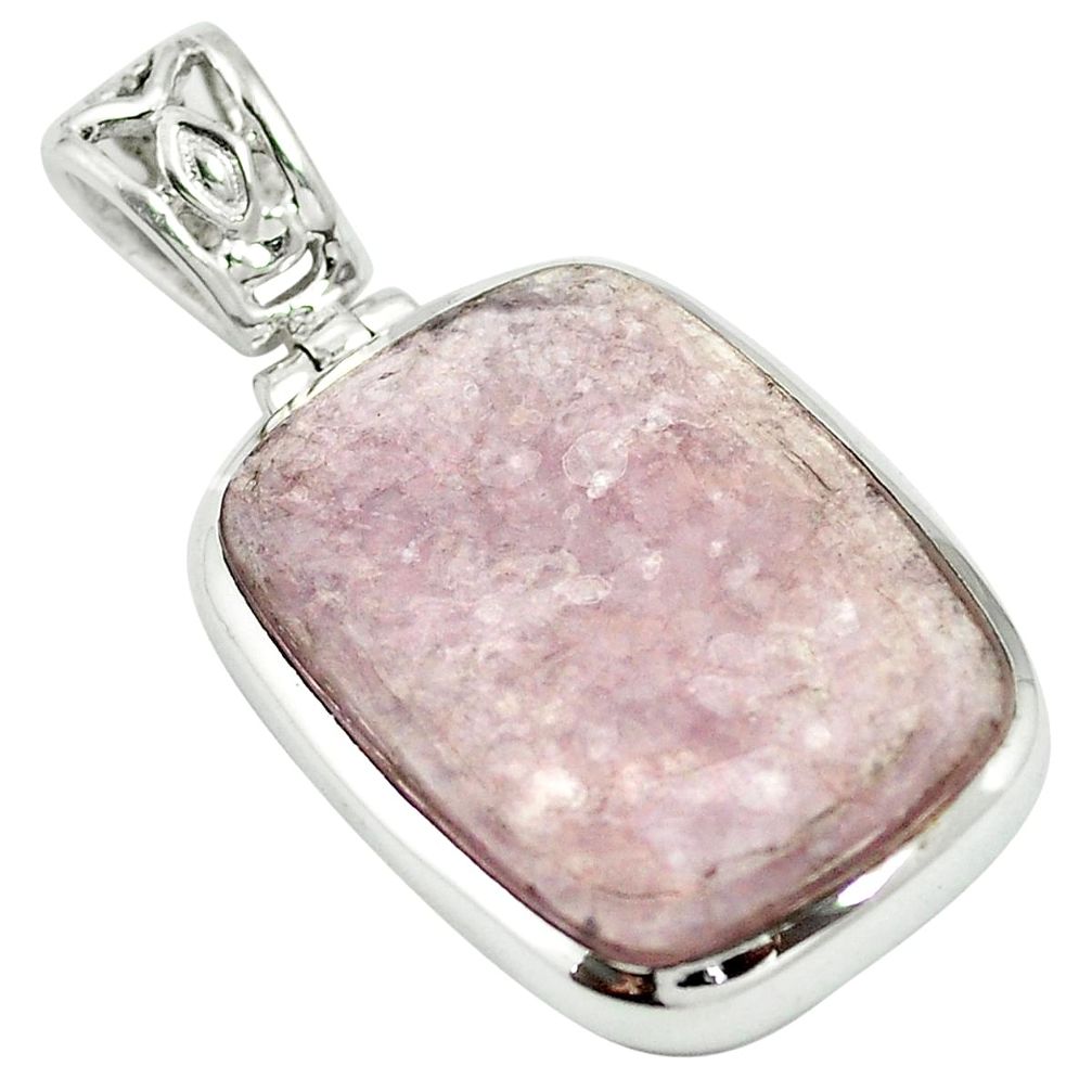 17.42cts natural purple muscovite 925 sterling silver pendant jewelry m56656