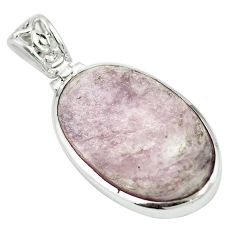 18.94cts natural purple muscovite 925 sterling silver pendant jewelry m56657