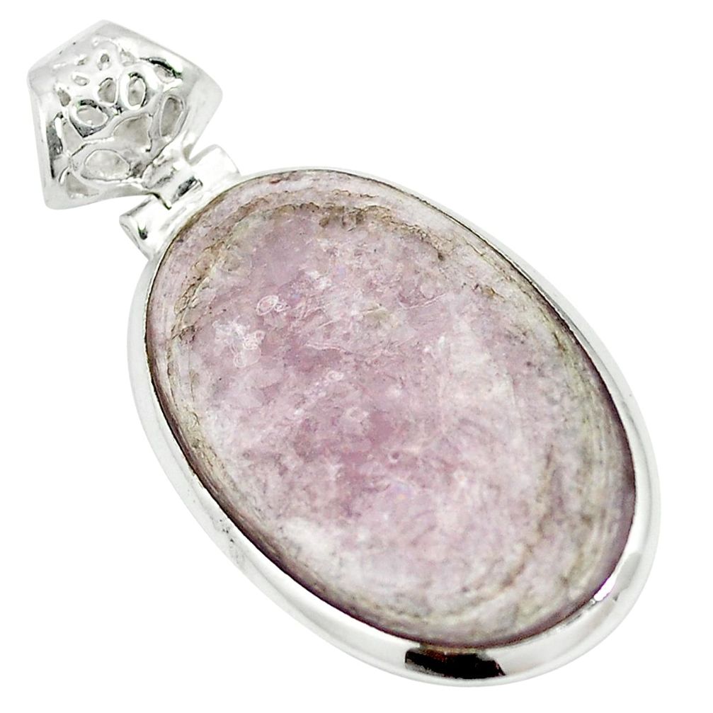 13.56cts natural purple muscovite 925 sterling silver pendant jewelry m56659