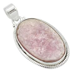 16.87cts natural purple muscovite 925 sterling silver pendant jewelry m56660