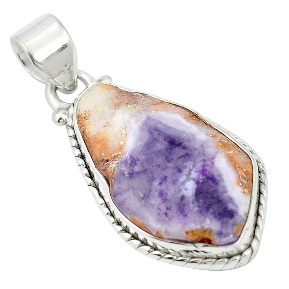 Natural purple opal 925 sterling silver pendant jewelry m56665