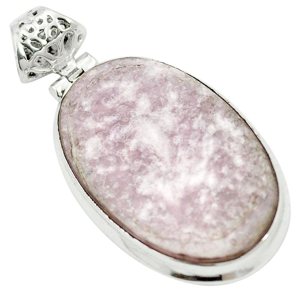 Natural purple muscovite 925 sterling silver pendant jewelry m56676