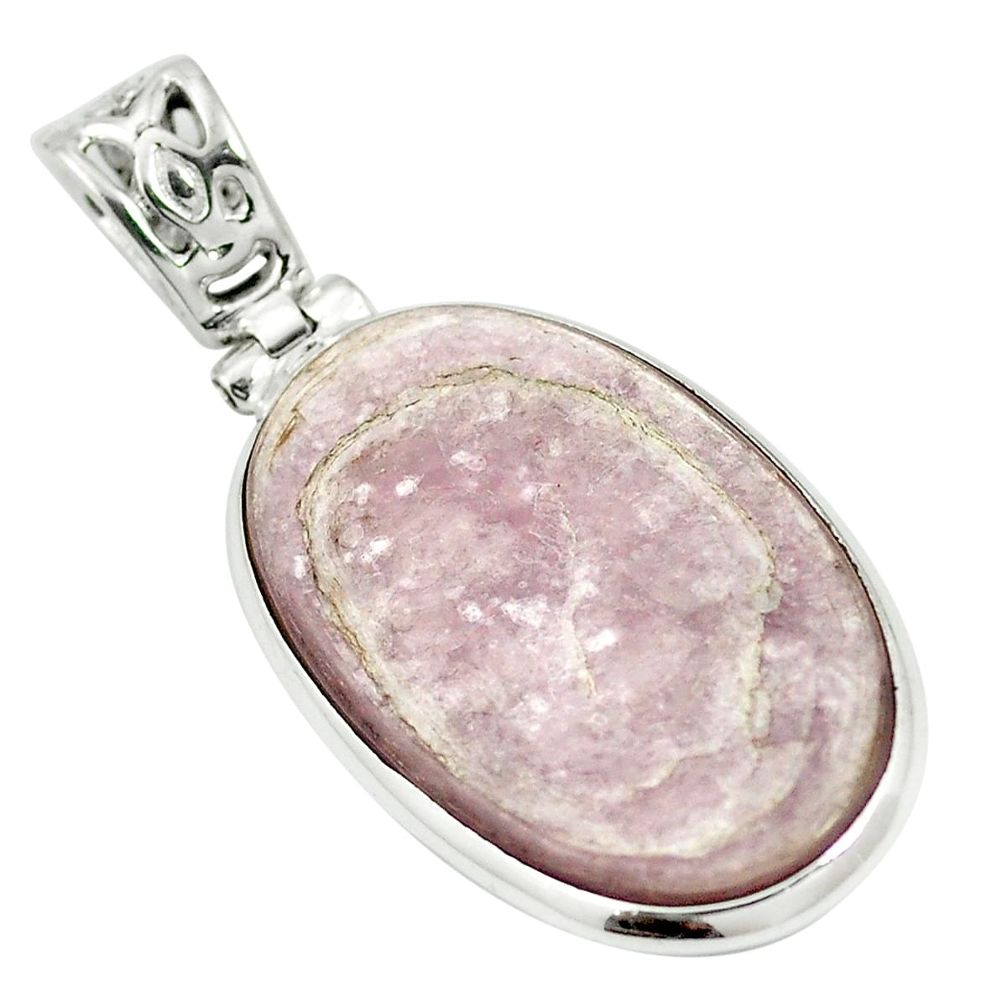 Natural purple muscovite 925 sterling silver pendant jewelry m56677