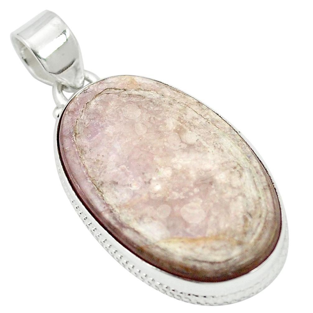 Natural purple muscovite 925 sterling silver pendant jewelry m56679