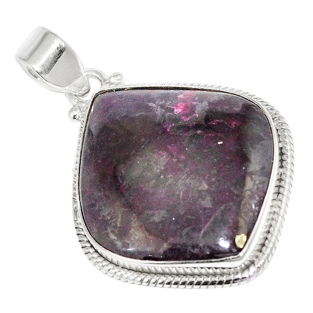 28.73cts natural purple sugilite 925 sterling silver pendant jewelry m56681