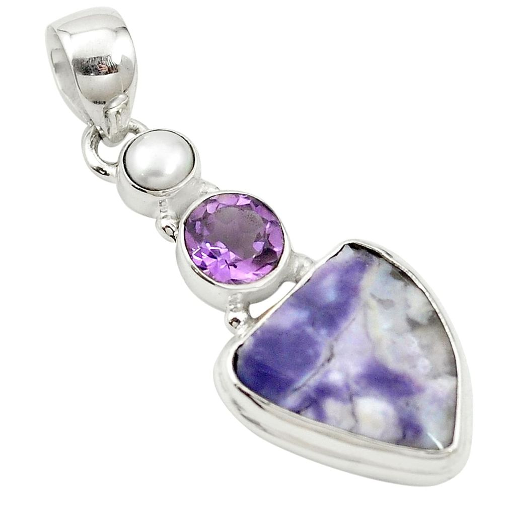 925 sterling silver natural purple opal amethyst pendant jewelry m57444