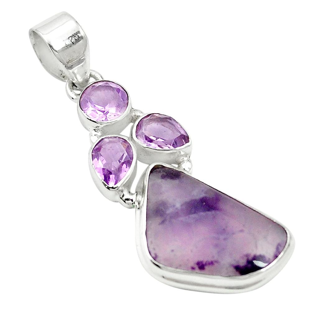 Natural purple opal amethyst 925 sterling silver pendant jewelry m57451