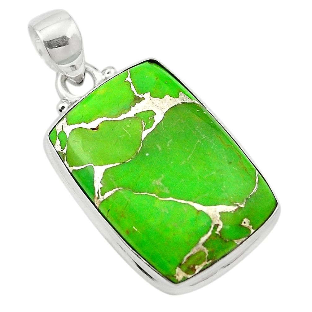 Green copper turquoise 925 sterling silver pendant jewelry m57801