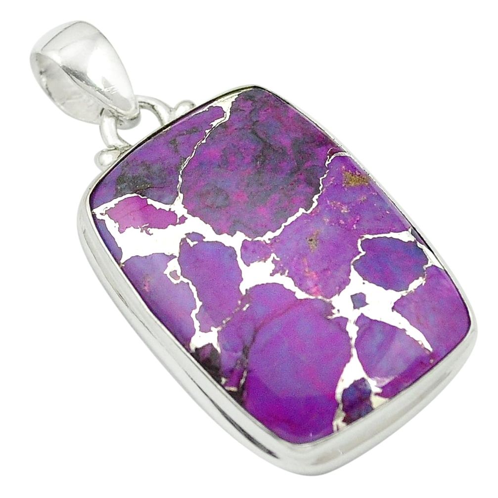 Purple copper turquoise 925 sterling silver pendant jewelry m57843