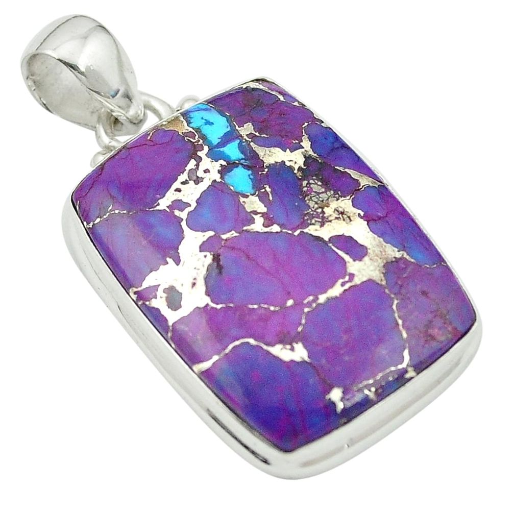 925 sterling silver purple copper turquoise octagan pendant jewelry m57845