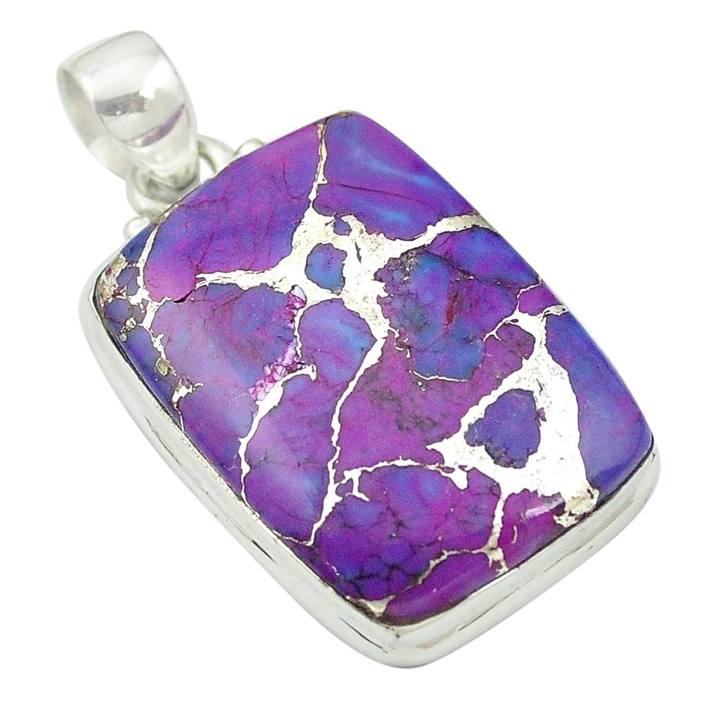 Purple copper turquoise 925 sterling silver pendant jewelry m57855