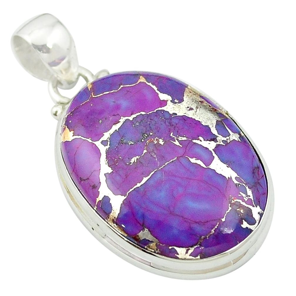 Purple copper turquoise 925 sterling silver pendant jewelry m57856