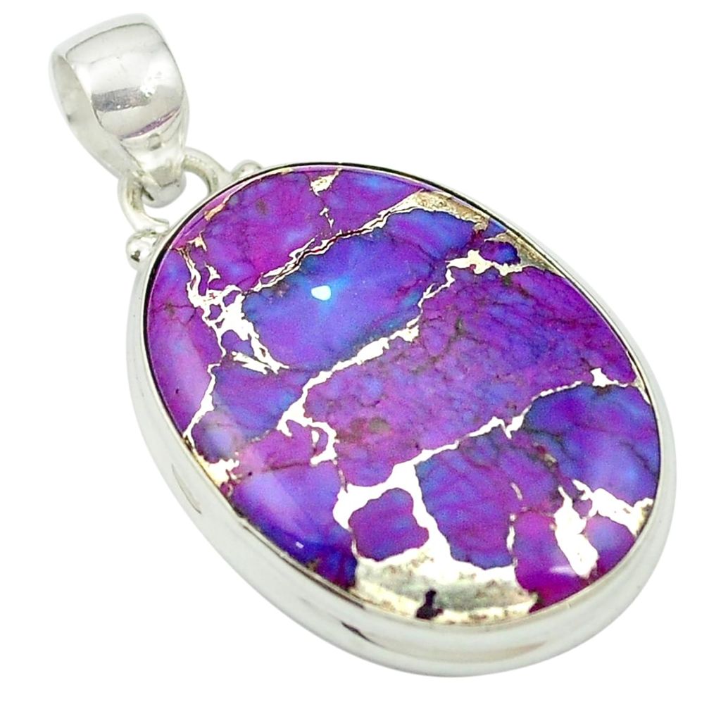 Purple copper turquoise 925 sterling silver pendant jewelry m57858