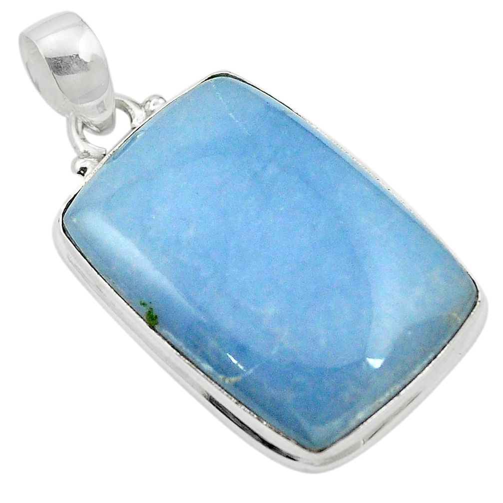 Natural blue angelite 925 sterling silver pendant jewelry m57984