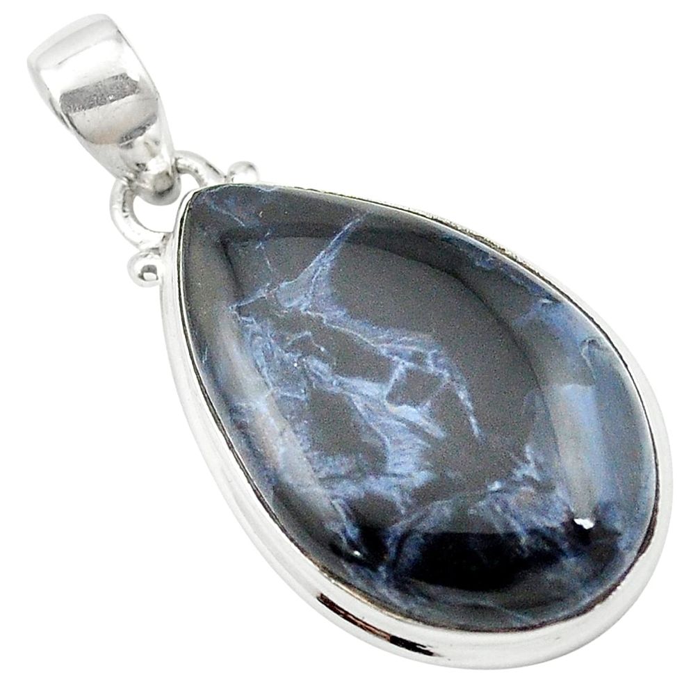 Natural black pietersite (african) 925 sterling silver pendant m58048