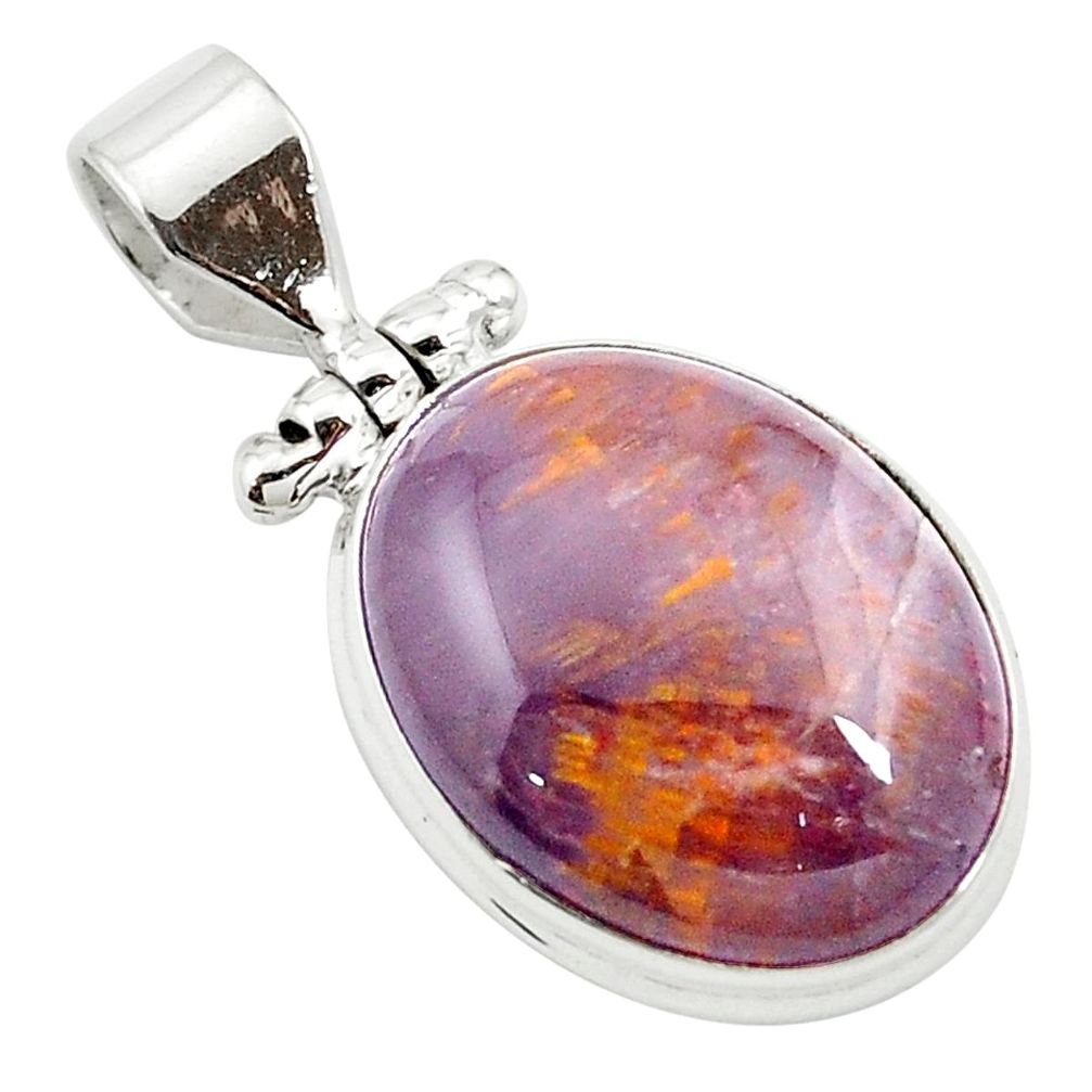 Natural purple cacoxenite super seven (melody stone) 925 silver pendant m58241