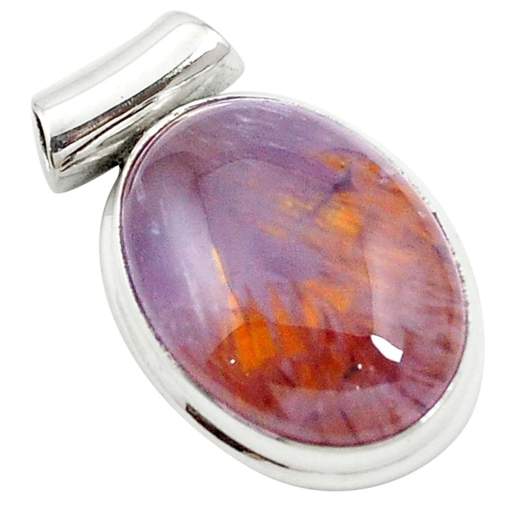 Natural purple cacoxenite super seven (melody stone) 925 silver pendant m58247
