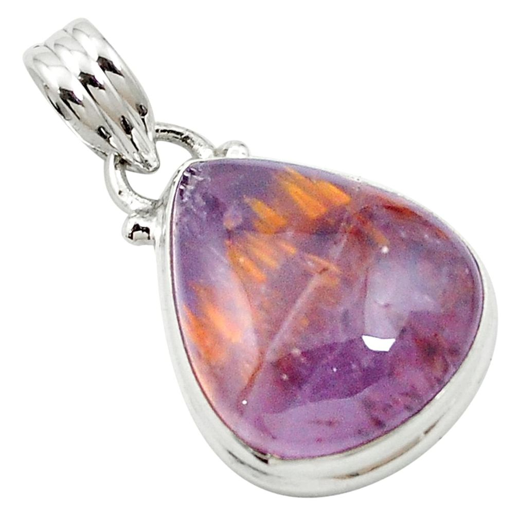 Natural purple cacoxenite super seven (melody stone) 925 silver pendant m58262