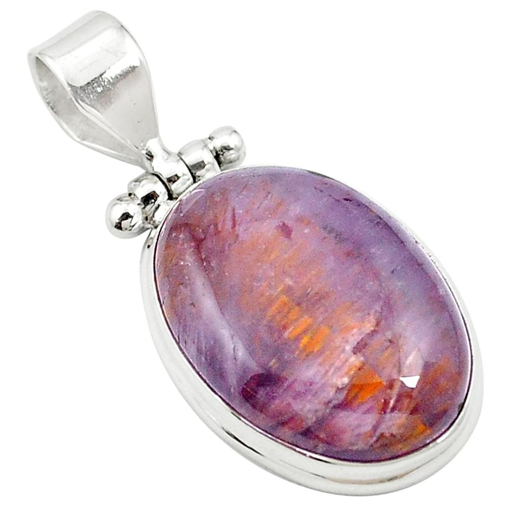 Natural purple cacoxenite super seven (melody stone) 925 silver pendant m58277