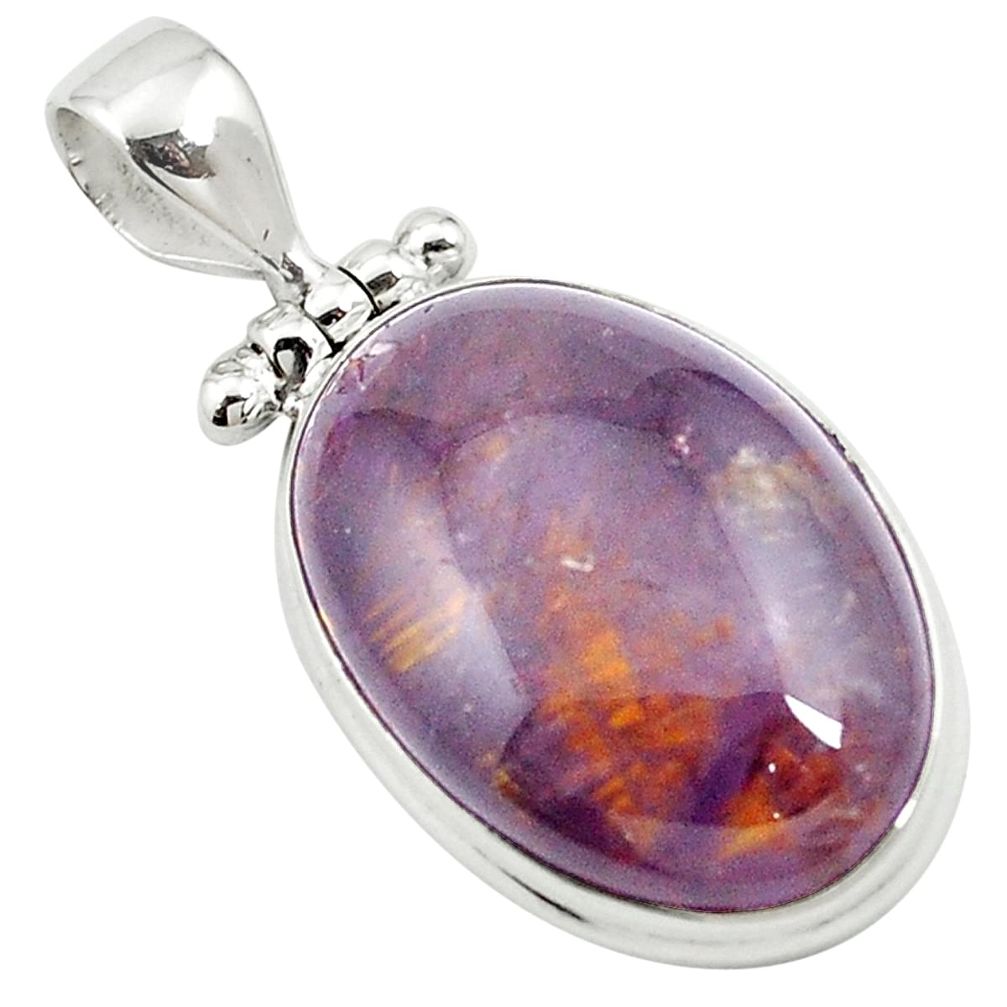Natural purple cacoxenite super seven (melody stone) 925 silver pendant m58278