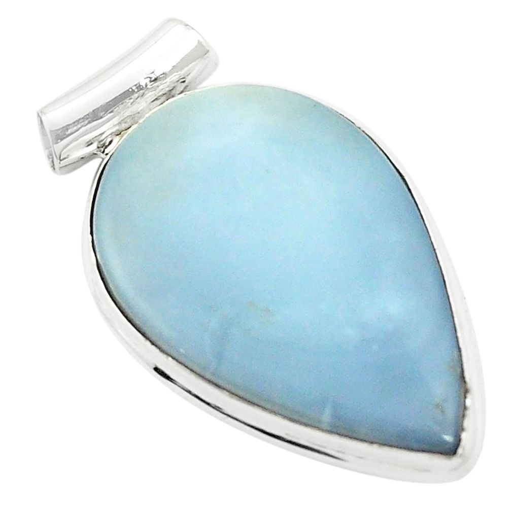 Natural blue owyhee opal 925 sterling silver pendant jewelry m58392