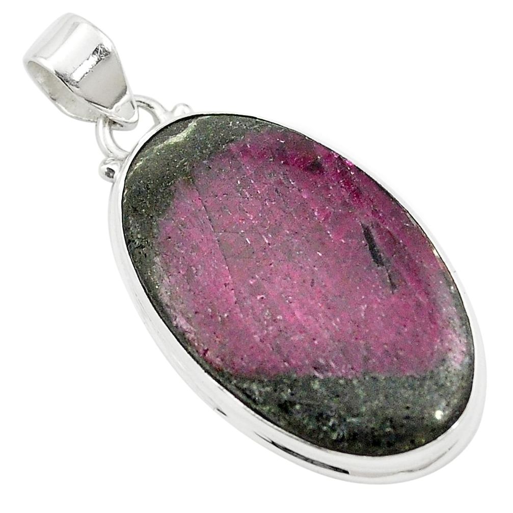 36.04cts natural red ruby 925 sterling silver pendant jewelry m58462